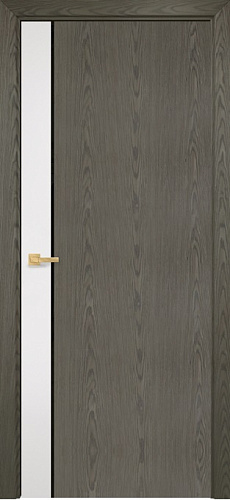 Дверь Оникс Дуо эмаль белая/дуб арктик, триплекс черный