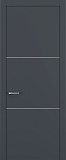 Дверь Z K11 полипропилен  графит премьер, молдинг серебро, глухая
