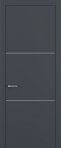 Дверь Z K11 полипропилен  графит премьер, молдинг серебро, глухая