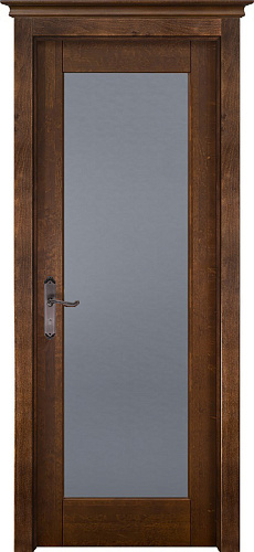 Дверь ОКА массив ольхи М-4 античный орех, стекло графит