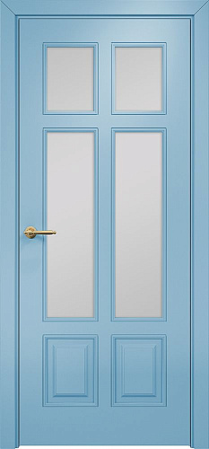 Дверь Оникс Гранд фрезерованная эмаль голубая по МДФ, сатинат бронза