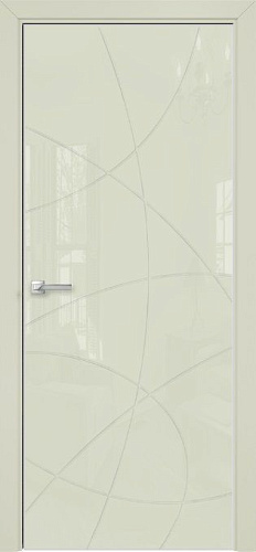 Дверь Оникс Арт, лакобель слоновая кость RAL 1013, гравировка №6
