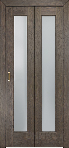 Дверь-книжка Оникс Лагуна дуб античный, сатинат белый