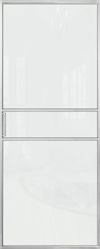 Перегородка Alum №2 хром, триплекс белый