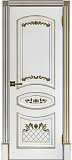 Дверь ДР Финеза Алина эмаль белая патина золото, глухая