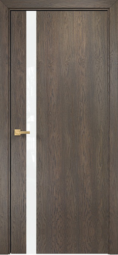 Дверь Оникс Верона 1 дуб античный, триплекс белый