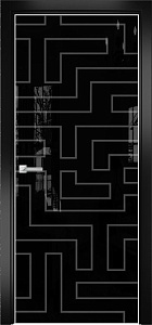 Недавно просмотренные - Дверь Оникс Арт, лакобель черный RAL 9005, пескоструй №12