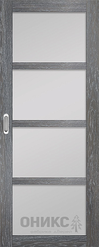 Перегородка Оникс №3 дуб седой, сатинат белый
