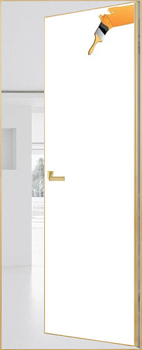 Дверь скрытая под покраску Z Invisible 2,21 м, кромка AL gold, revers, 43 мм