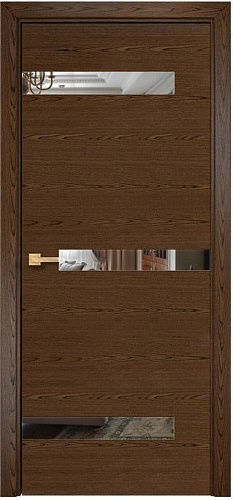 Дверь Оникс Силуэт тангентальный орех, зеркало