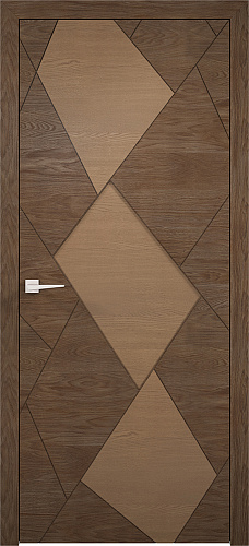 Дверь ПМЦ Design массив дуба Romb классик, экрю, глухая