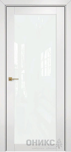 Дверь Оникс Сорбонна эмаль белая, триплекс белый