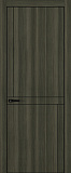Дверь Z K20 toppan дуб темный, ALU кромка черная, молдинг черный, глухая
