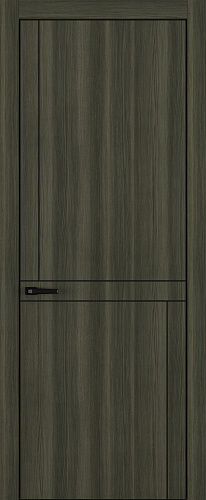 Дверь Z K20 toppan дуб темный, ALU кромка черная, молдинг черный, глухая