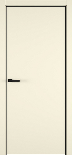 Дверь Z Elen эмаль жемчужно-перламутровая кромка AL black, глухая