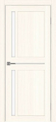 Дверь Эко 523.221 ясень светлый, lacobel белый