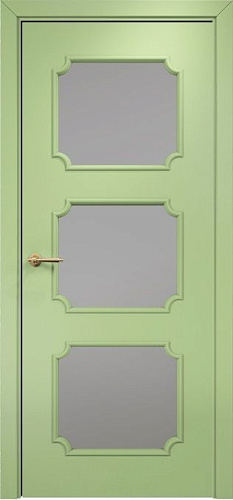 Дверь Оникс Валенсия эмаль фисташковая, сатинат графит