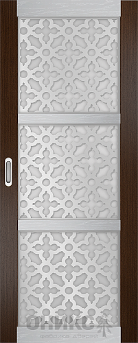 Перегородка Оникс №2 венге/серебро/Р-№3, сатинат белый