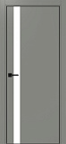 Дверь Эко 211 серый, кромка AL черная SB с 4-х сторон, lacobel белый