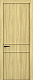 Дверь Z K16 toppan дуб натуральный, ALU кромка черная, молдинг черный, глухая