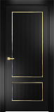 Дверь Оникс Сиэтл 2 эмаль черная молдинг золото, глухая
