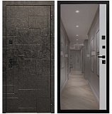 Входная дверь Матадор MX-1 Мамба терра антрацит /панель зеркало 1, силк маус