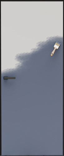 Дверь скрытого монтажа грунт Бейзик 2,4 м АЛ кромка черная, 42 мм