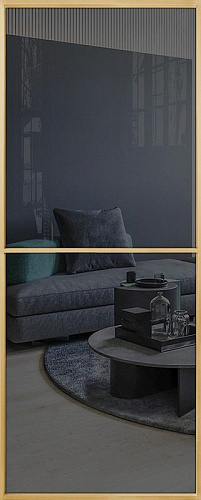 Перегородка Alum №1 золото, стекло прозрачное графит