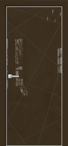 Дверь Оникс Арт, лакобель коричневый RAL 8028, гравировка №5