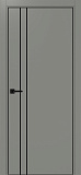 Дверь Эко 205 серый молдинг SB, кромка AL черная SB с 4-х сторон, глухая