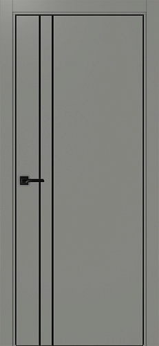 Дверь Эко 205 серый молдинг SB, кромка AL черная SB с 4-х сторон, глухая