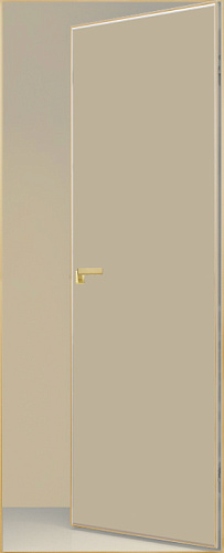 Дверь скрытая ИУ-42 AL gold с 4-х сторон, эмаль мокко, revers 2,41 м
