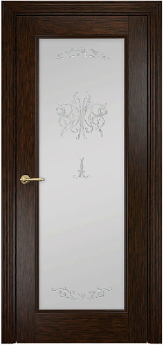 Дверь Оникс Италия 1 пангар, сатинат белый контурный витраж №2