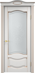 Недавно просмотренные - Дверь ПМЦ массив ольхи ОЛ33 белый грунт с патиной золото, стекло 33-1