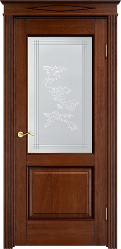 Дверь ПМЦ массив дуба Д13 коньяк с патиной, стекло 13-2