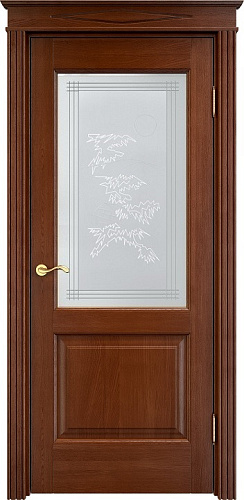 Дверь ПМЦ массив дуба Д13 коньяк, стекло 13-2