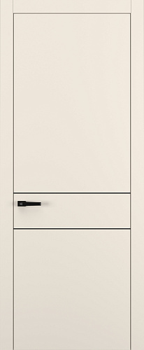 Дверь Z K16 полипропилен крем, молдинг черный, глухая