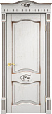 Дверь ПМЦ массив дуба Д3 белый грунт с патиной орех, глухая