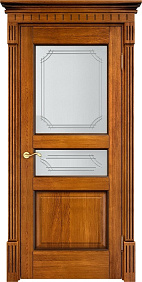 Недавно просмотренные - Дверь ПМЦ массив дуба Д5 медовый с патиной орех, стекло 5-1