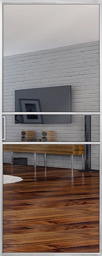 Перегородка Alum №2 хром, триплекс зеркало