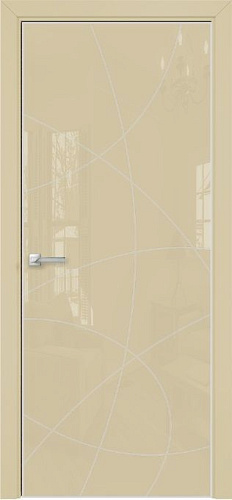 Дверь Оникс Арт лакобель RAL 1015, пескоструй №6