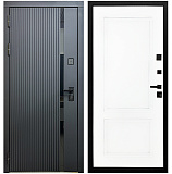 Входная дверь Матадор MXМ-7 антрацит софт/панель Лайн-2, белая матовая
