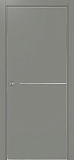 Дверь Эко 202 серый молдинг SC, кромка AL хром SC с 4-х сторон, глухая