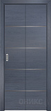 Дверь-книжка Оникс Трио дуб графит, глухая