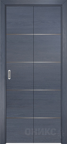 Дверь-книжка Оникс Трио дуб графит, глухая