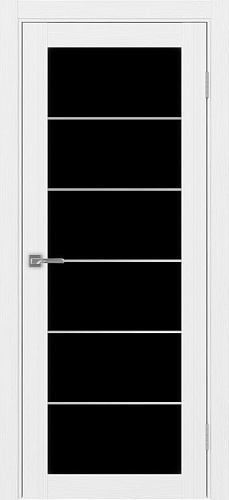 Дверь Эко 501.2 АСС белый лед молдинг SC, lacobel черный
