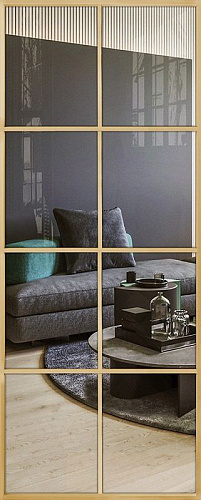 Перегородка Alum №8 золото, стекло прозрачное бронза