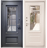 Входная дверь Матадор ТЕРМО Империал 2 RAL 7024, стеклопакет/панель белый матовый