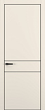 Дверь Z K16 полипропилен крем, ALU кромка черная, молдинг черный, глухая