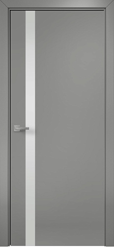 Дверь Оникс Верона 1 эмаль RAL 7036, триплекс белый